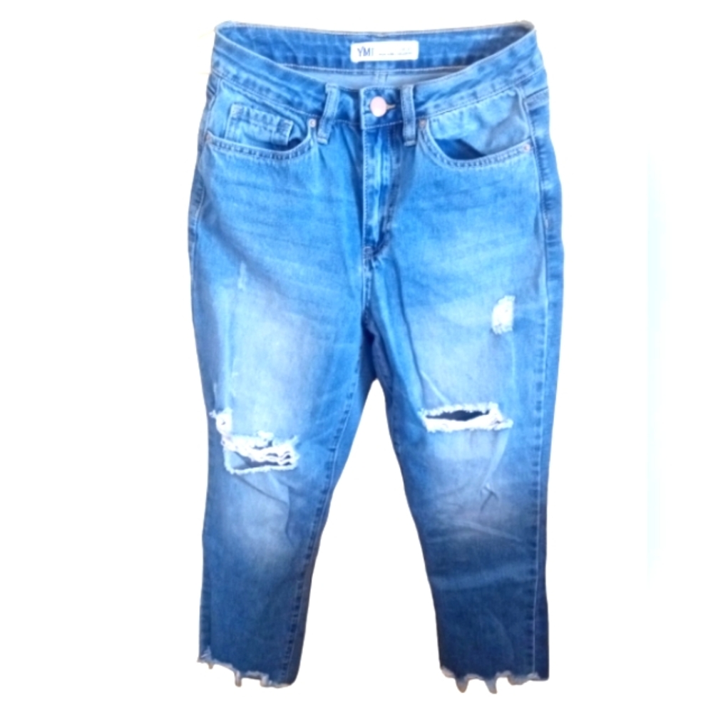 YMI Hybrid Dream frayed ankle jeans